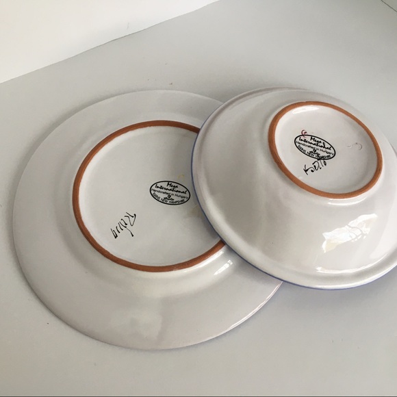 Gardeners bowl and plate ceramic signed Hungary - Picture 6 of 16